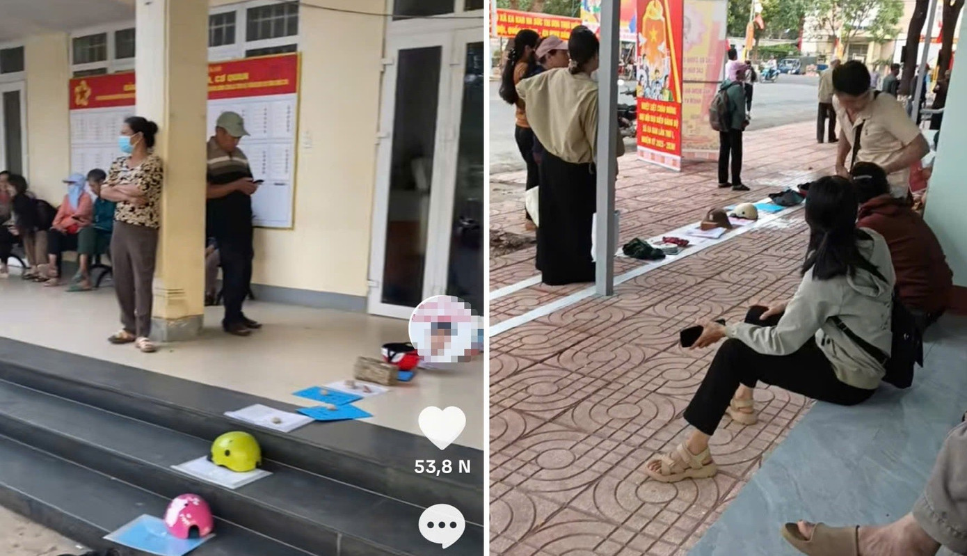 Dùng gạch đá, mũ bảo hiểm 'đặt chỗ' nộp hồ sơ: Văn phòng Đăng ký đất đai Đắk Lắk lên tiếng- Ảnh 1.