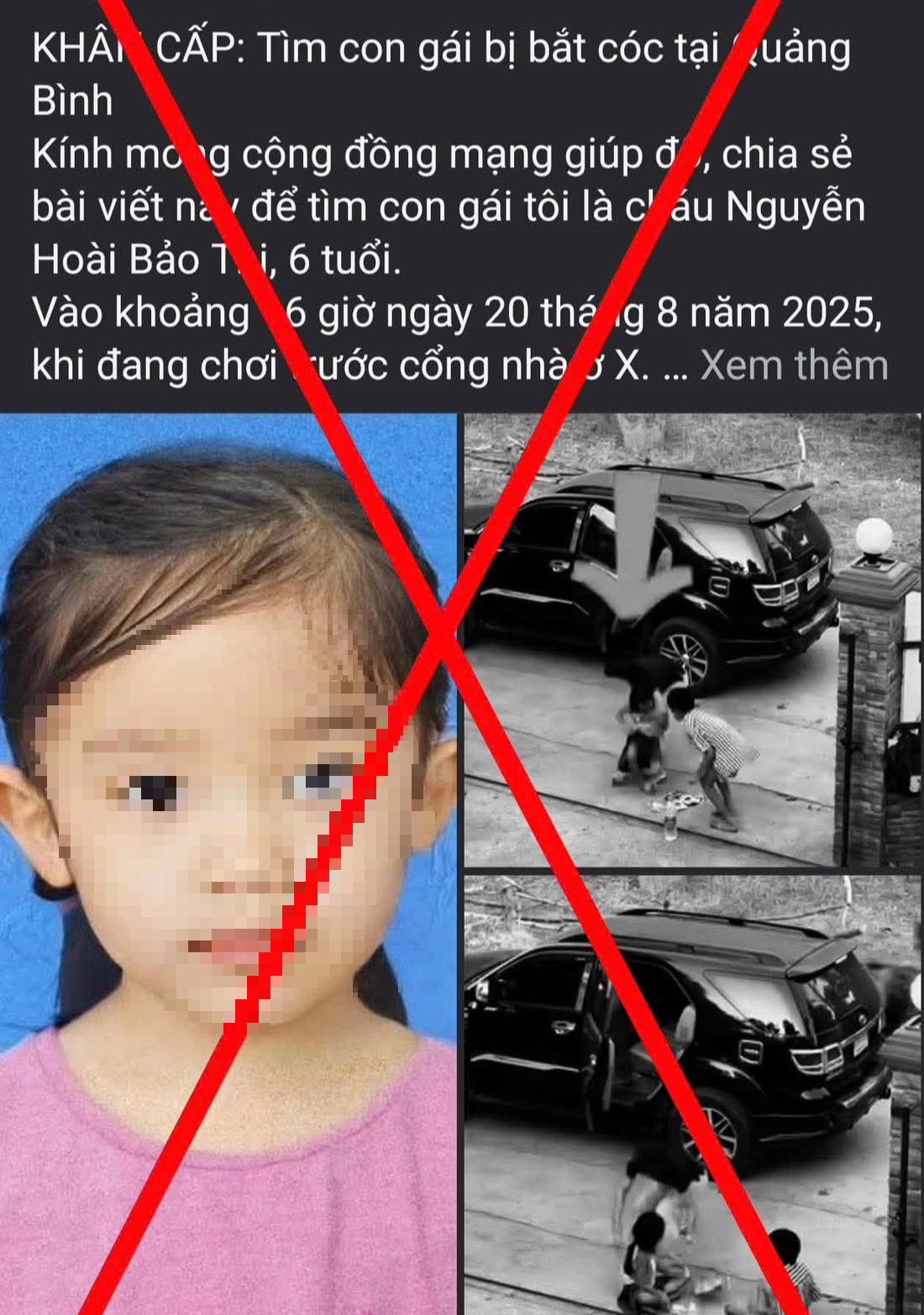 Công an cảnh báo về tin "bắt cóc bé gái" và chiêu trò kêu gọi chuyển tiền- Ảnh 1.