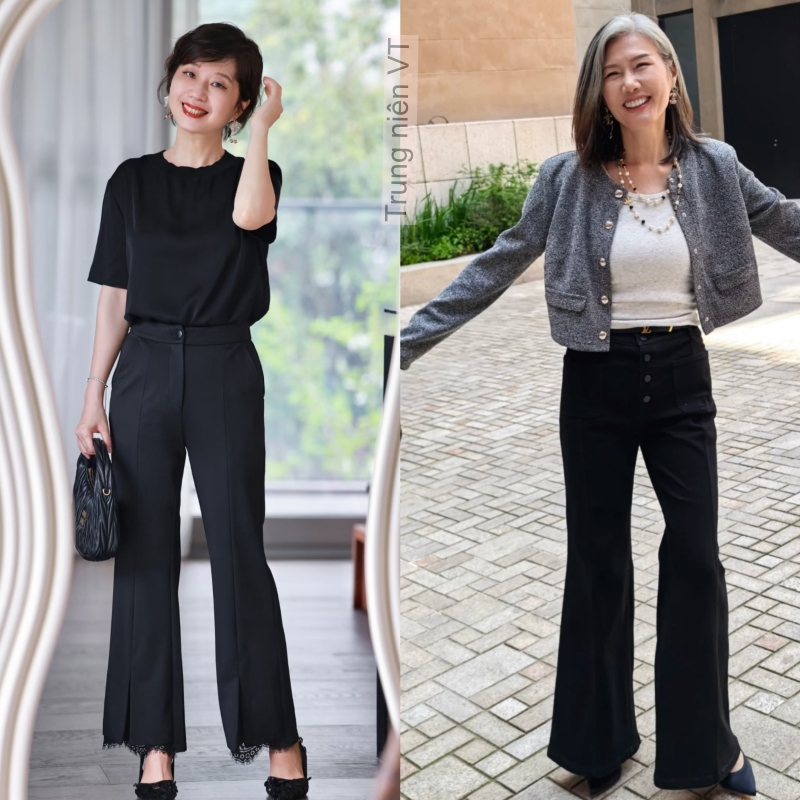 Phụ nữ tuổi 40+ có phần thân dưới đầy đặn nên tránh xa quần ống rộng và kiểu quần không đường may- Ảnh 12.