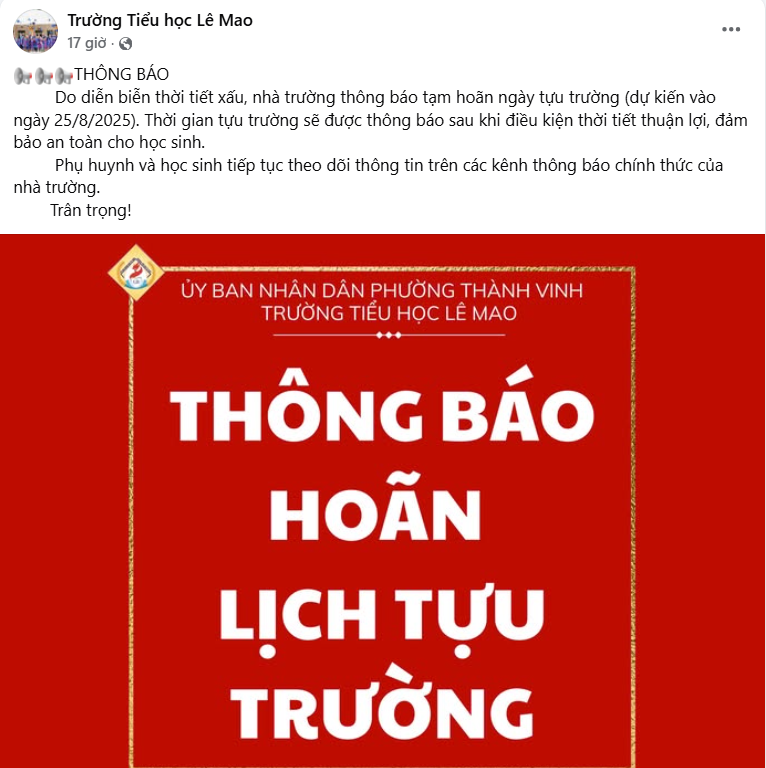 Trường học ở Nghệ An hoãn tựu trường do bão số 5- Ảnh 1.