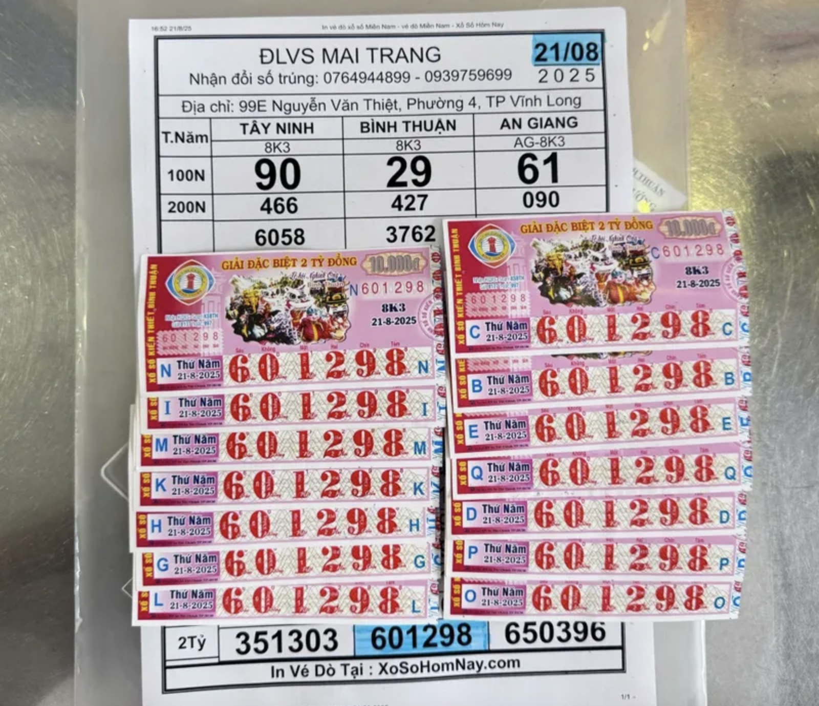 Mua vé số thường xuyên, 1 công nhân trúng 14 tờ giải độc đắc- Ảnh 1.