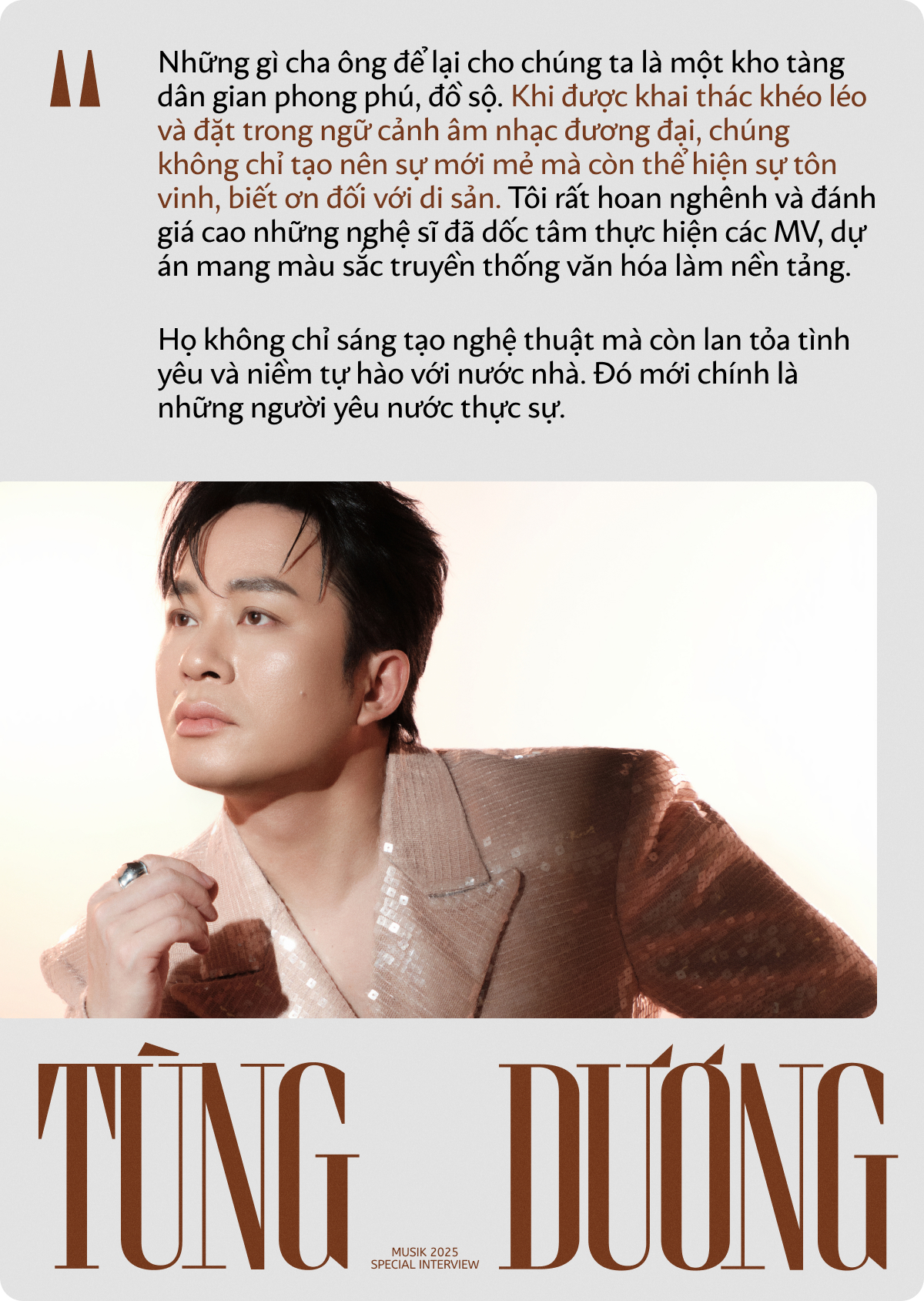 Tùng Dương: Nhiều bạn trẻ chọn viết về tình yêu hay chuyện cá nhân. Nhưng âm nhạc vẫn cần những sáng tác đặt khát vọng dân tộc làm trung tâm- Ảnh 7.