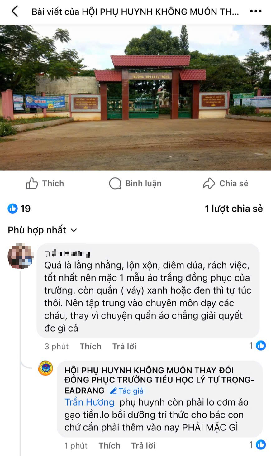 Phụ huynh phản ứng vì trường yêu cầu học sinh mặc đồng phục "lộn xộn, diêm dúa"- Ảnh 2.