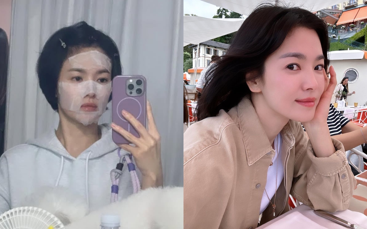 Không phải mặt nạ giấy, Song Hye Kyo sử dụng món đồ đặc biệt này để dưỡng da cấp tốc- Ảnh 1.