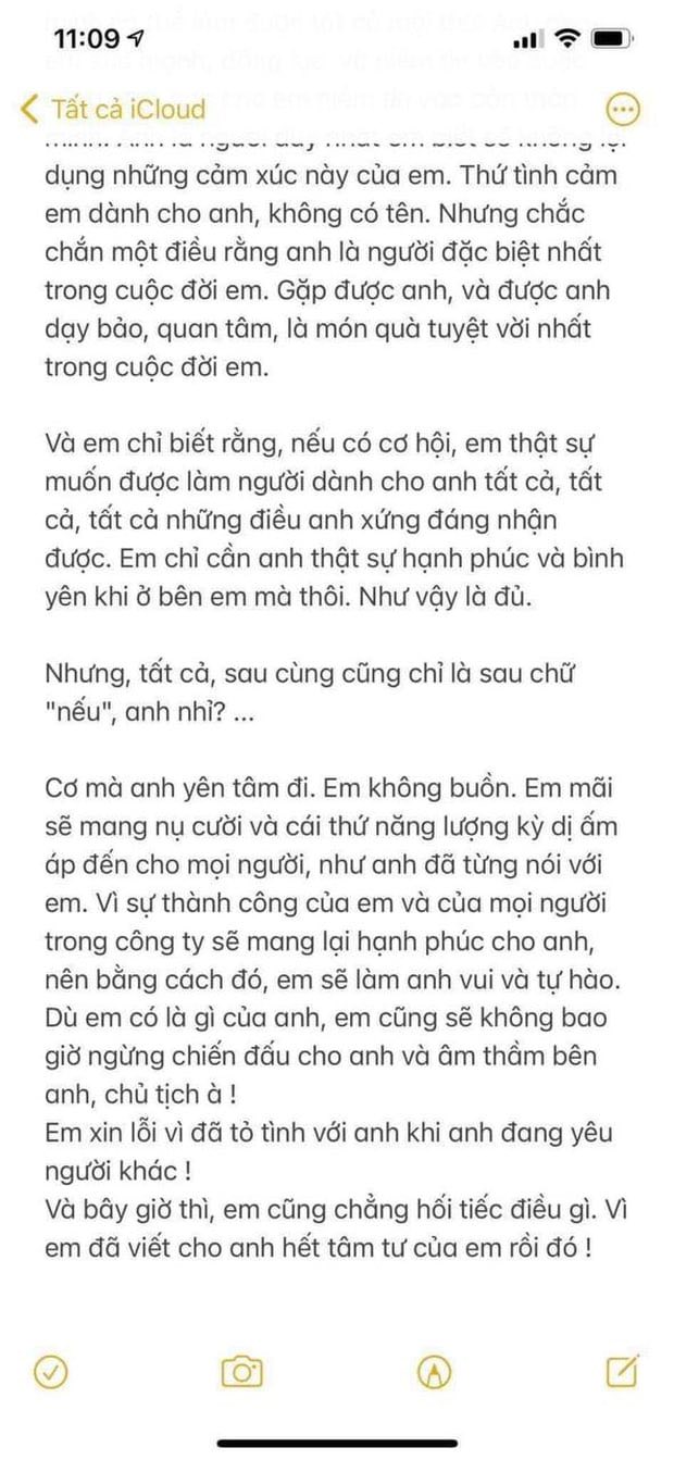 Full không che 5 bức thư tình nàng thơ Vbiz gửi Chủ tịch: 