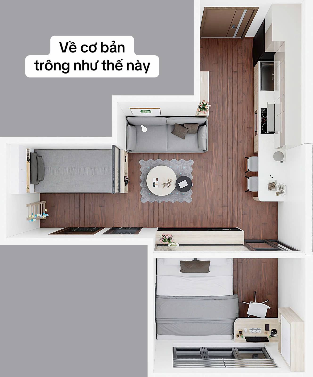 Studio 33m² gọn gàng sau khi chi 70 triệu cải tạo - 