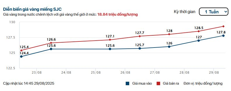 Chiều 29/8: Giá vàng miếng, vàng SJC tăng không ngừng nghỉ, chuyên gia dự báo còn tiếp tục tăng- Ảnh 2.