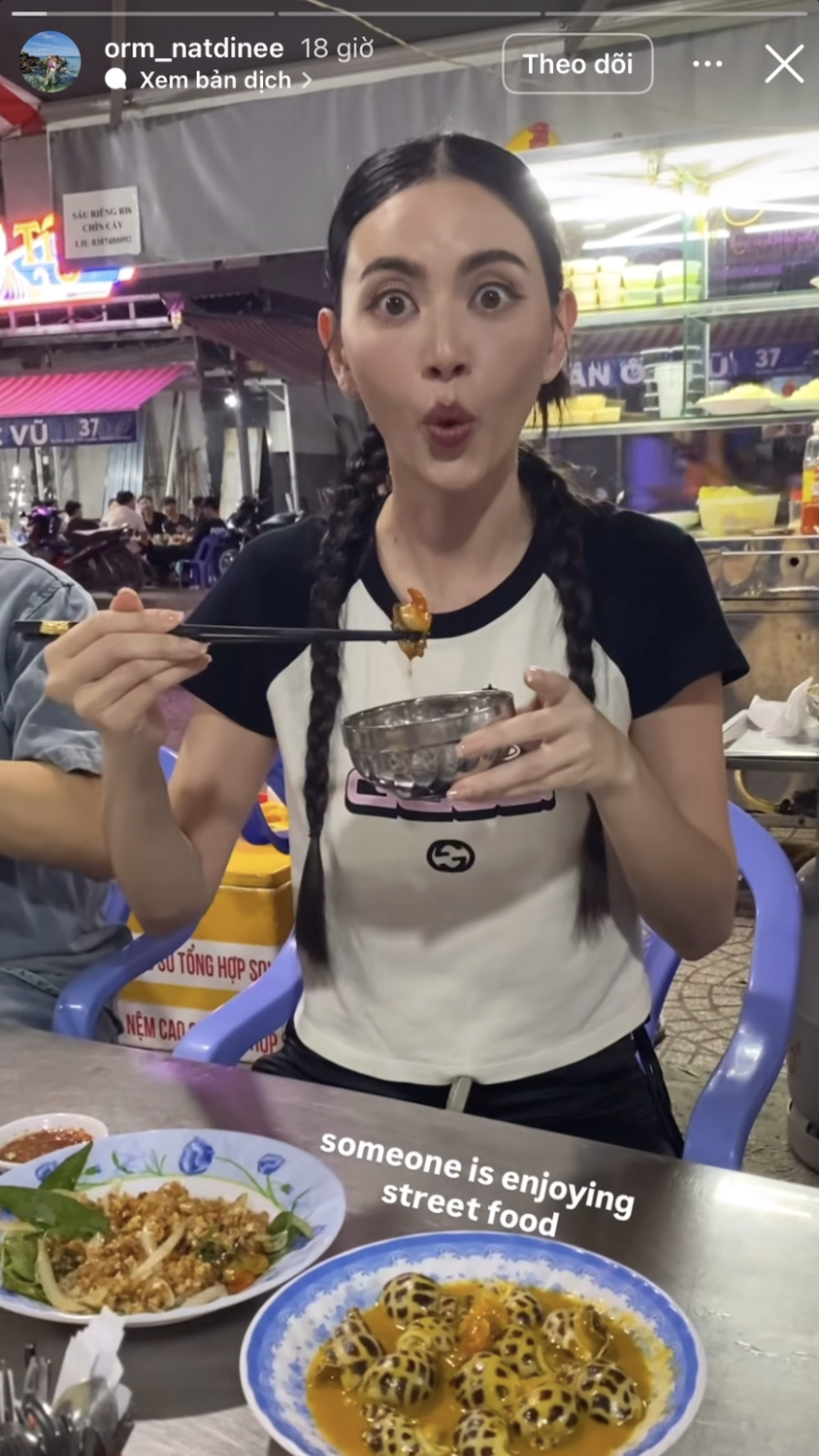 “Ma nữ” đẹp nhất Thái Lan có biểu cảm lạ khi lần đầu ăn món ốc của Việt Nam- Ảnh 2.