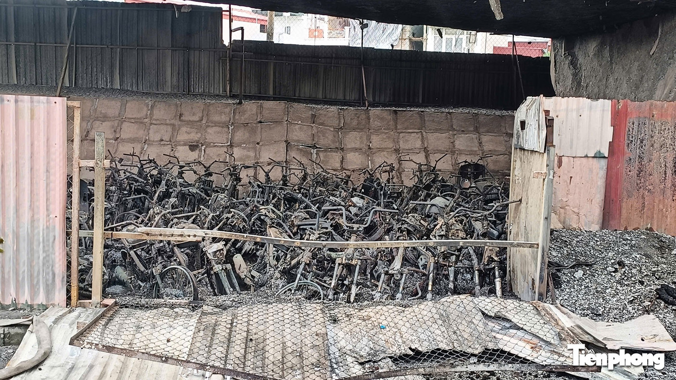 Cận cảnh hàng nghìn xe máy bị lửa thiêu rụi trong bãi xe dưới cầu Vĩnh Tuy- Ảnh 7.