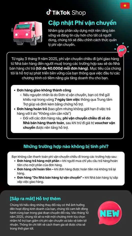 TikTok Shop siết phí vận chuyển từ 3/9: Người bán gánh phí các đơn hoàn, hủy- Ảnh 1. TikTok Shop siết phí vận chuyển từ 3/9: Người bán gánh phí các đơn hoàn, hủy- Ảnh 1.