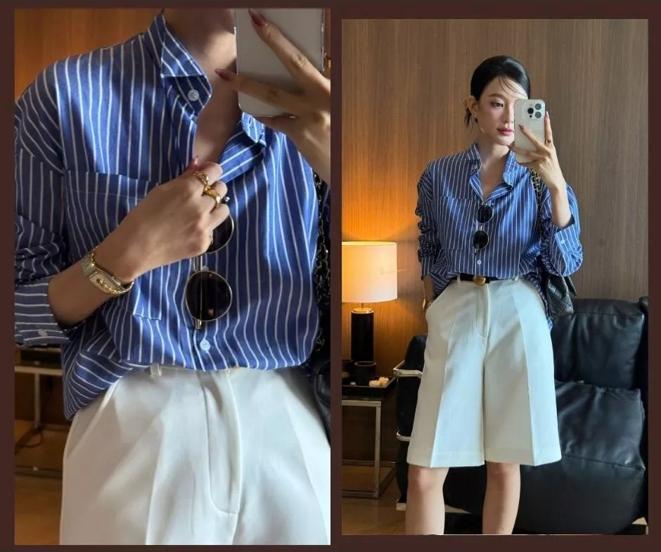 Song Hye Kyo, Suzy, Krystal... đều chết mê sơ mi kẻ sọc- Ảnh 8.