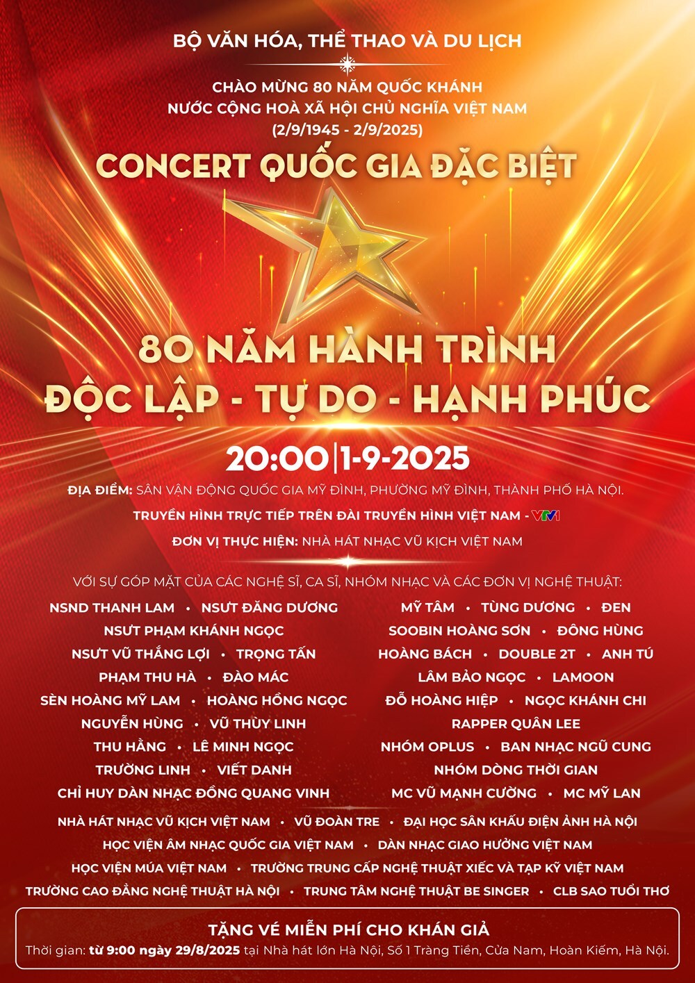 Ngay lúc này tại Mỹ Đình: Trời Hà Nội kịp tạnh mưa để nhân dân “quẩy” concert quốc gia, phủ đỏ cả khán đài đẹp quá Việt Nam ơi!- Ảnh 1. Ngay lúc này tại Mỹ Đình: Trời Hà Nội kịp tạnh mưa để nhân dân “quẩy” concert quốc gia, phủ đỏ cả khán đài đẹp quá Việt Nam ơi!- Ảnh 1.