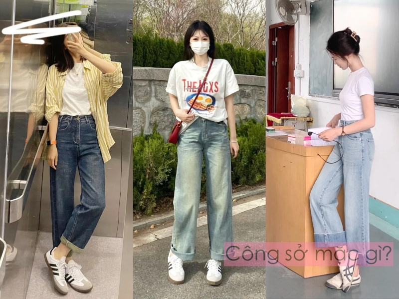 Tôi từng lo quần ống rộng khó mặc, nhưng giày thể thao đã thay đổi suy nghĩ ấy!- Ảnh 2.
