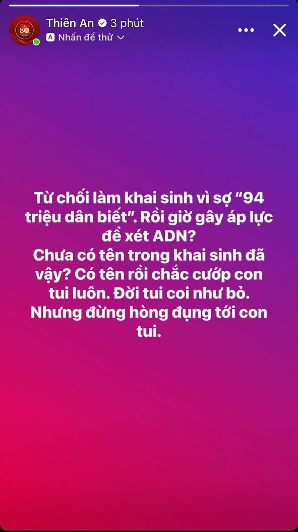 Diễn viên Thiên An bất ngờ tung full tin nhắn làm giấy khai sinh, lần đầu đáp trả về họp báo 2 tiếng- Ảnh 3.