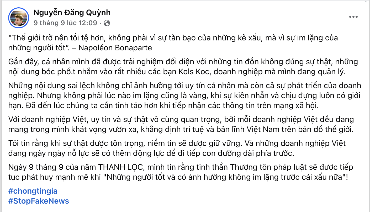 Trương Ngọc Ánh, Minh Tiệp, Lý Quí Khánh và nhiều KOLs lan toả thông điệp