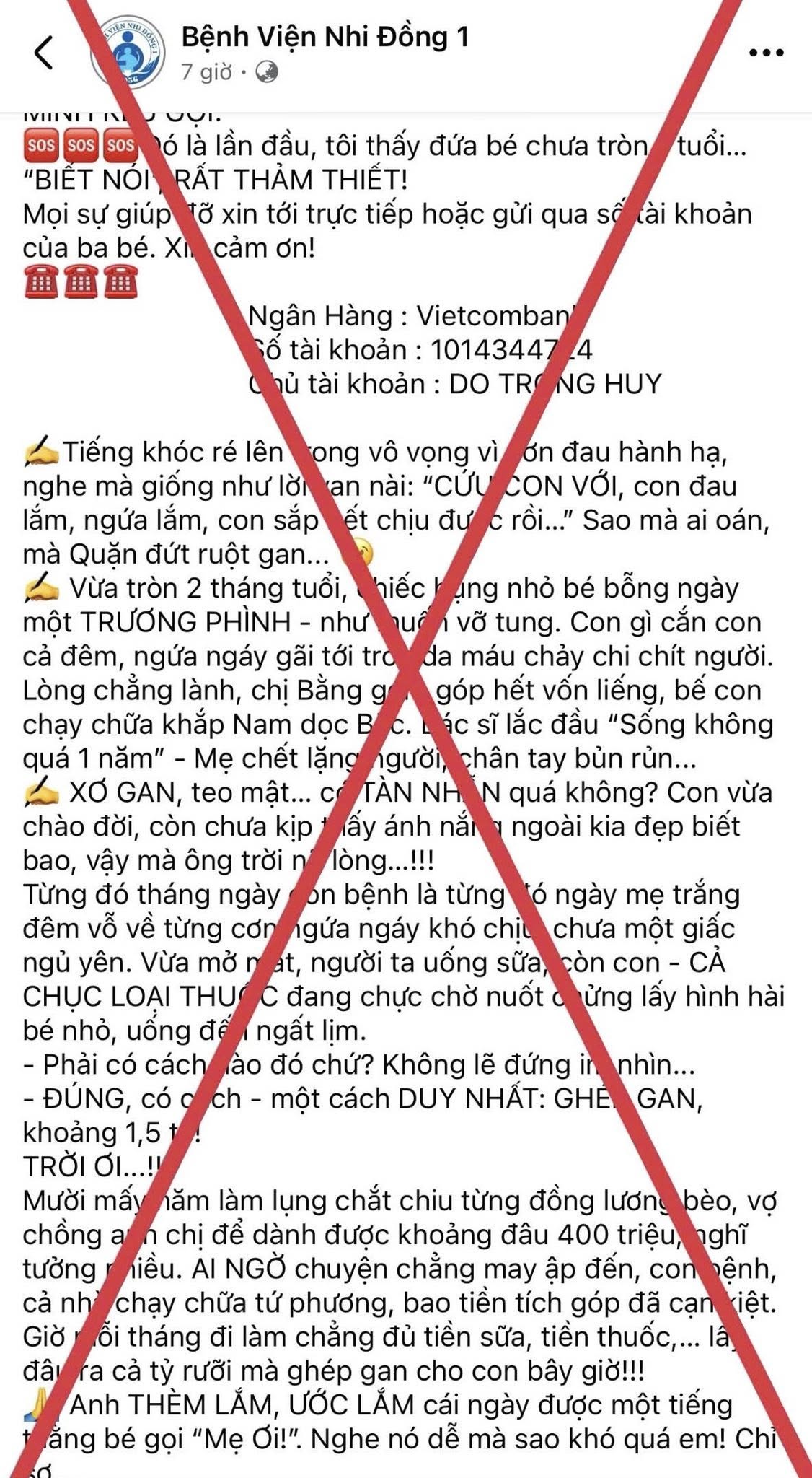 1 bệnh viện ở TP HCM phát cảnh báo liên quan chủ tài khoản có tên "DO TRONG HUY"- Ảnh 2.