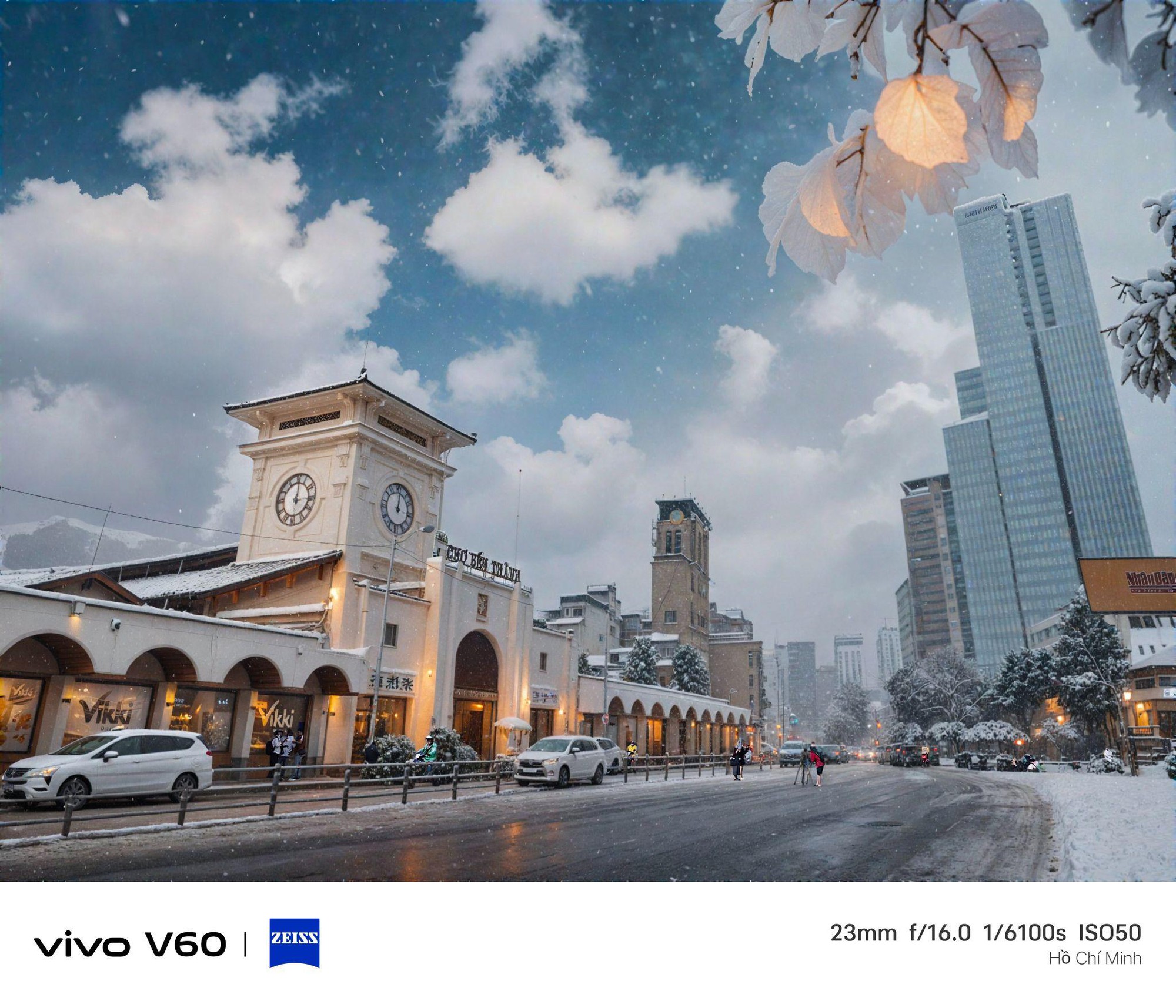 vivo V60 5G hô biến Việt Nam có cả tuyết rơi lẫn lá phong đỏ với tính năng AI flagship- Ảnh 1.