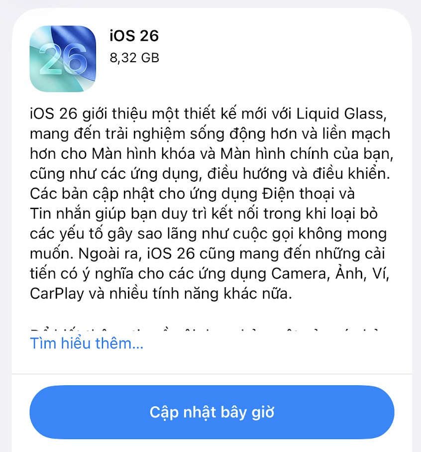 iOS 26 đã có bản chính thức, cập nhật để trải nghiệm Liquid Glass ngay- Ảnh 1.
