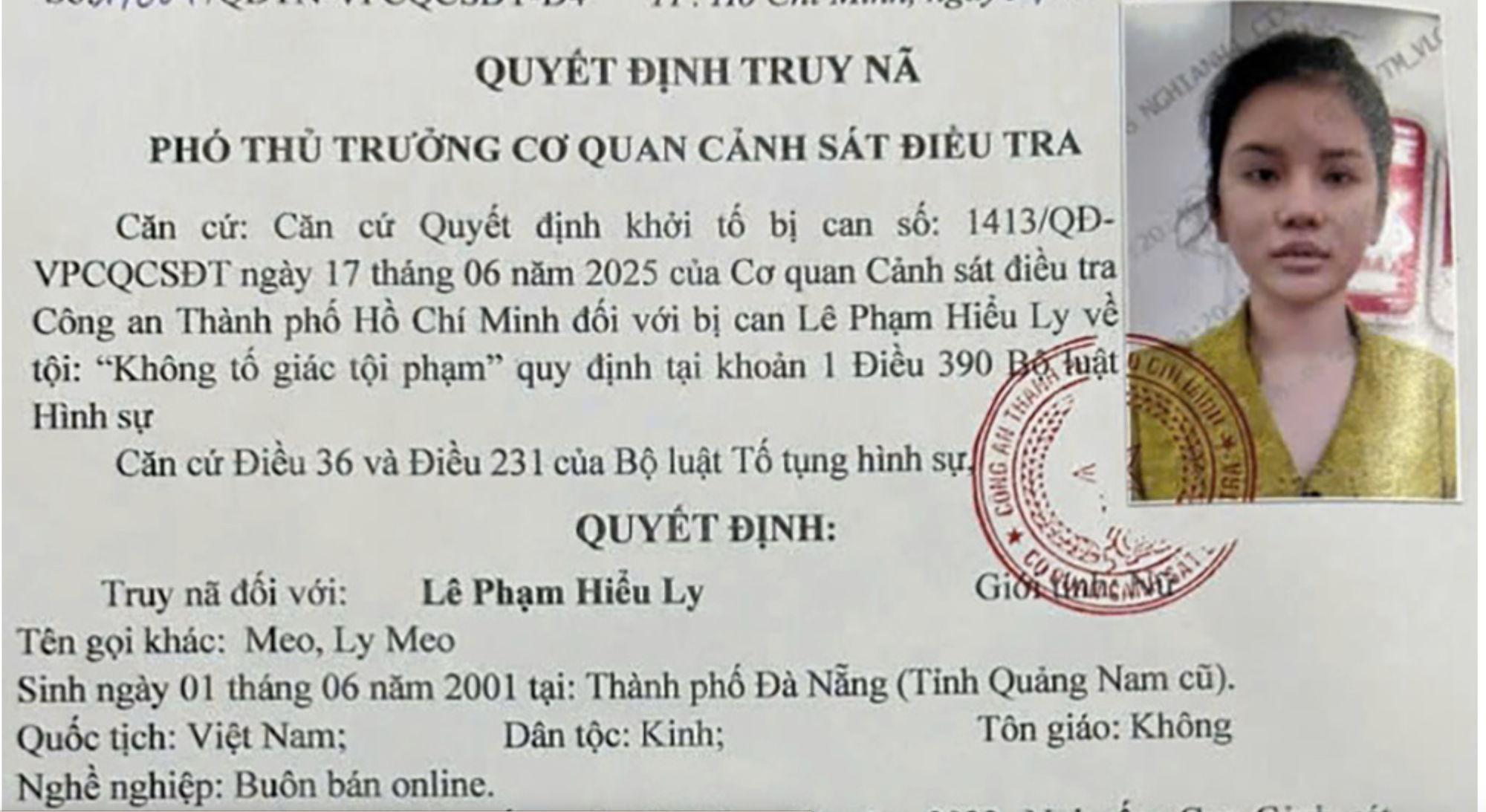 Vụ truy nã Lê Phạm Hiểu Ly: Hot girl Ly Meo liên quan gì đến đường dây ma túy từ Tam Giác Vàng?- Ảnh 1.