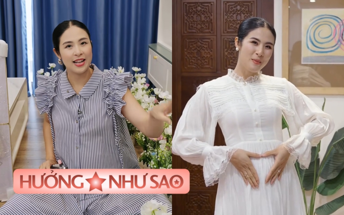 HH Ngọc Hân diện loạt váy tiền triệu trong giai đoạn bầu bí- Ảnh 1.