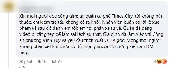 Nhân viên quán cà phê bị khách hành hung vì nhắc hút thuốc: Người trong cuộc lên tiếng, khẳng định 