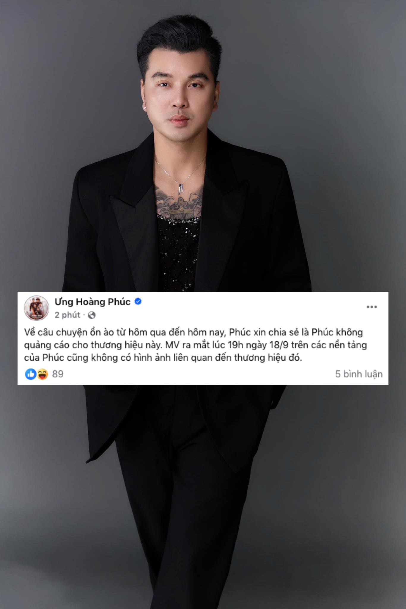 Ưng Hoàng Phúc chính thức phản hồi về MV dính hình ảnh nghi vấn quảng cáo web cá độ- Ảnh 5. Ưng Hoàng Phúc chính thức phản hồi về MV dính hình ảnh nghi vấn quảng cáo web cá độ- Ảnh 5.