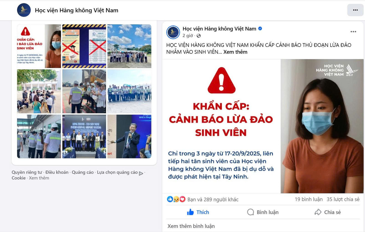 3 ngày 2 tân sinh viên mất tích: Học viện Hàng không Việt Nam cảnh báo khẩn- Ảnh 2. 3 ngày 2 tân sinh viên mất tích: Học viện Hàng không Việt Nam cảnh báo khẩn- Ảnh 2.