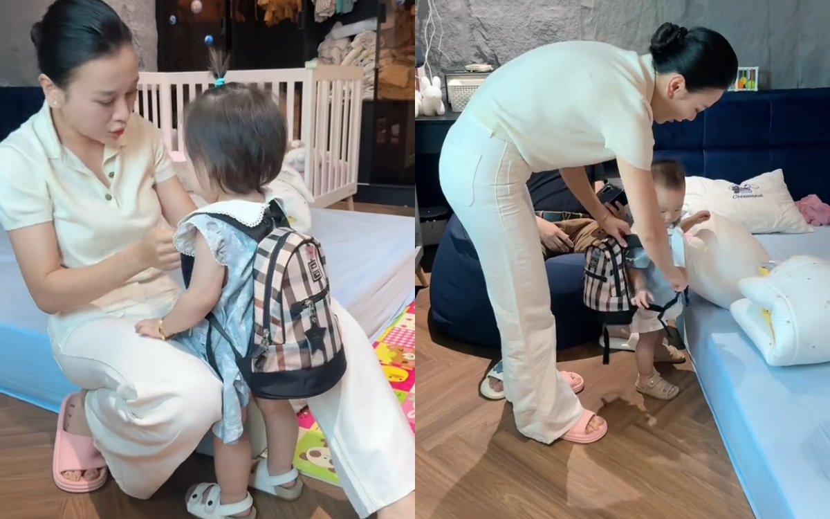 Cho con đi học, Phương Oanh chọn balo nhìn thôi cũng thấy sang - xịn - mịn- Ảnh 2.