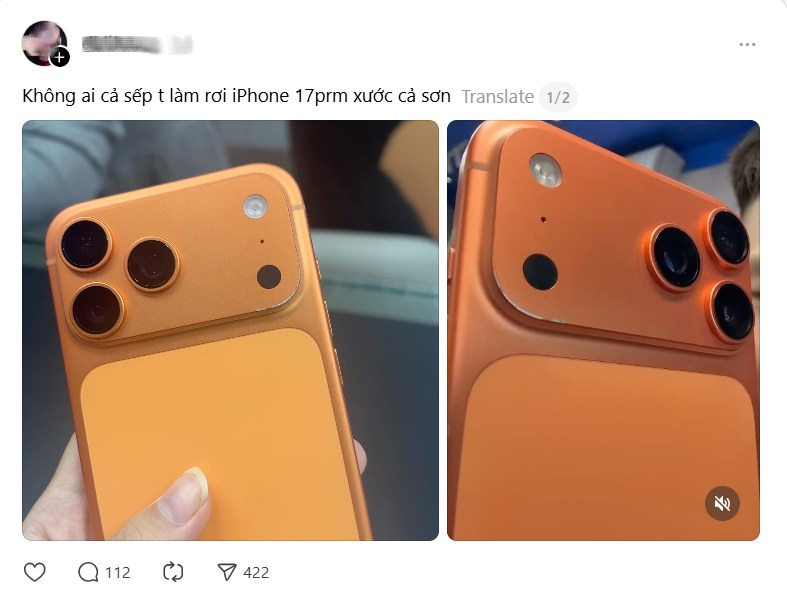 iPhone 17 Pro vừa rơi đã xước, ốp lưng lập tức trở thành "thứ tồn tại duy nhất"- Ảnh 1.