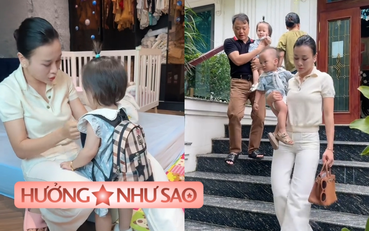 Cho con đi học, Phương Oanh chọn balo nhìn thôi cũng thấy sang - xịn - mịn- Ảnh 1.