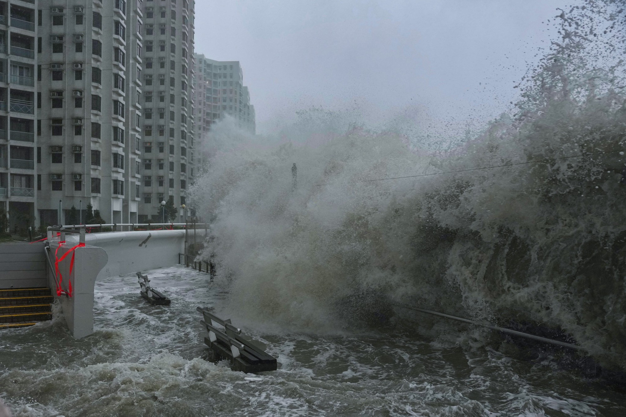 39 giây kinh hoàng: Siêu bão Ragasa "xé toạc" khách sạn hạng sang ở Hong Kong (Trung Quốc), cuốn phăng người đàn ông ngay trong sảnh- Ảnh 5.