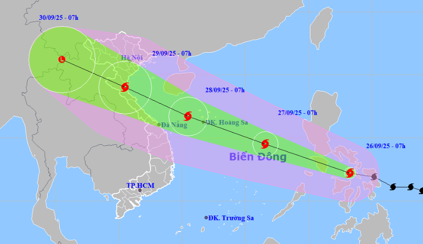 Tin mới nhất bão Bualoi giật cấp 14: Tốc độ “khó hiểu”, đường đi khó lường khi áp sát biển Bắc Trung Bộ- Ảnh 1.