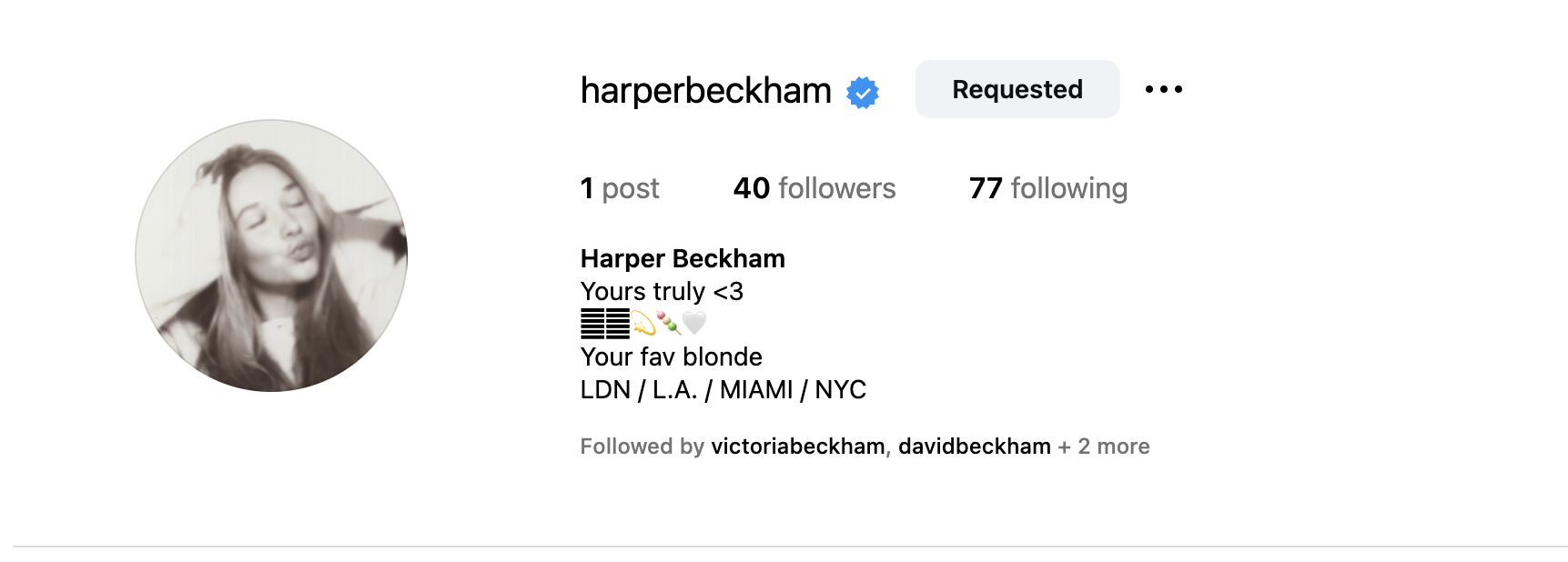 Tài khoản MXH đầu tiên của tiểu thư Harper Beckham có gì?- Ảnh 2.