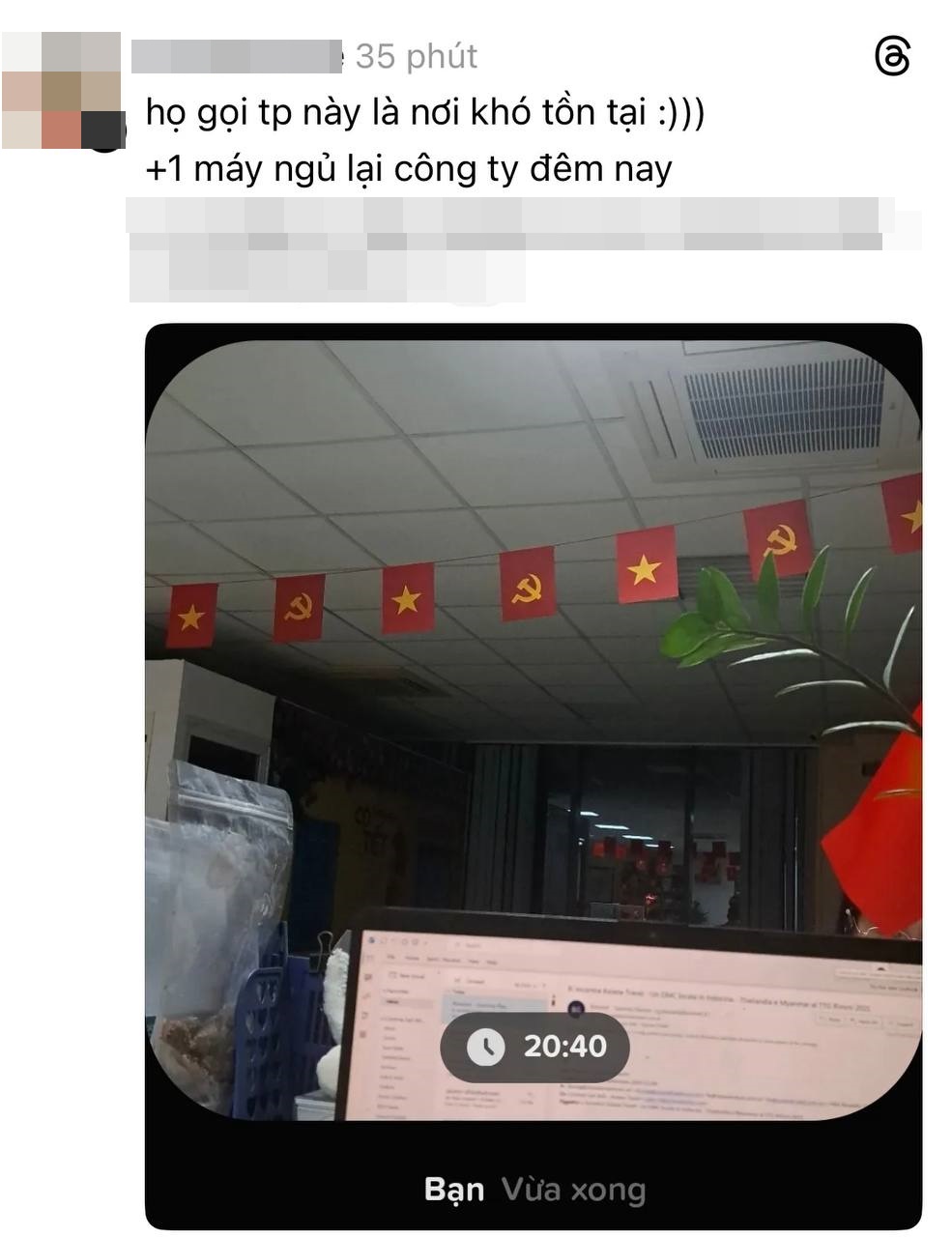 Hà Nội gần nửa đêm, điểm danh các bác ở lại công ty: Tôi, đã sẵn sàng giường, đồ ăn, tắm rửa!!!!- Ảnh 1.