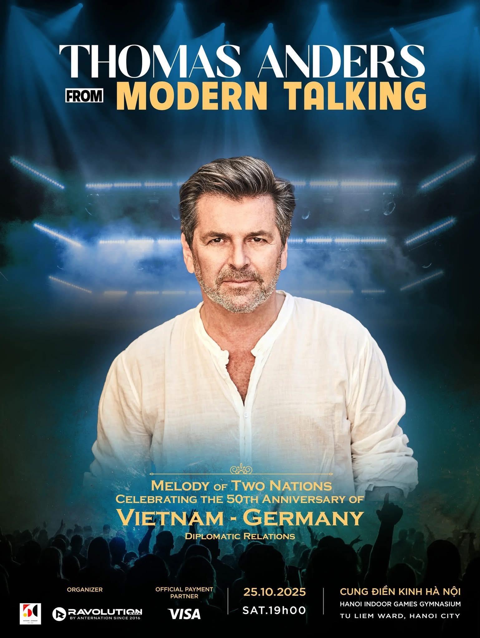 Thomas Anders (Modern Talking) hội ngộ khán giả Việt Nam ngày 25/10/2025 tại Cung điền kinh Hà Nội- Ảnh 2.