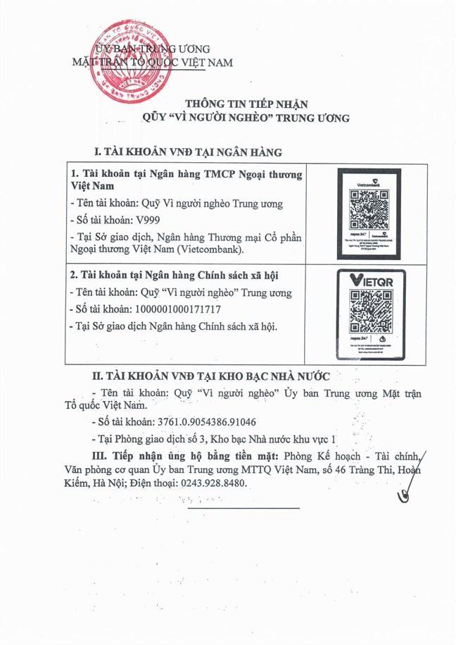 Chuyển khoản ủng hộ đồng bào ảnh hưởng bão Bualoi vào số tài khoản nào?- Ảnh 1.