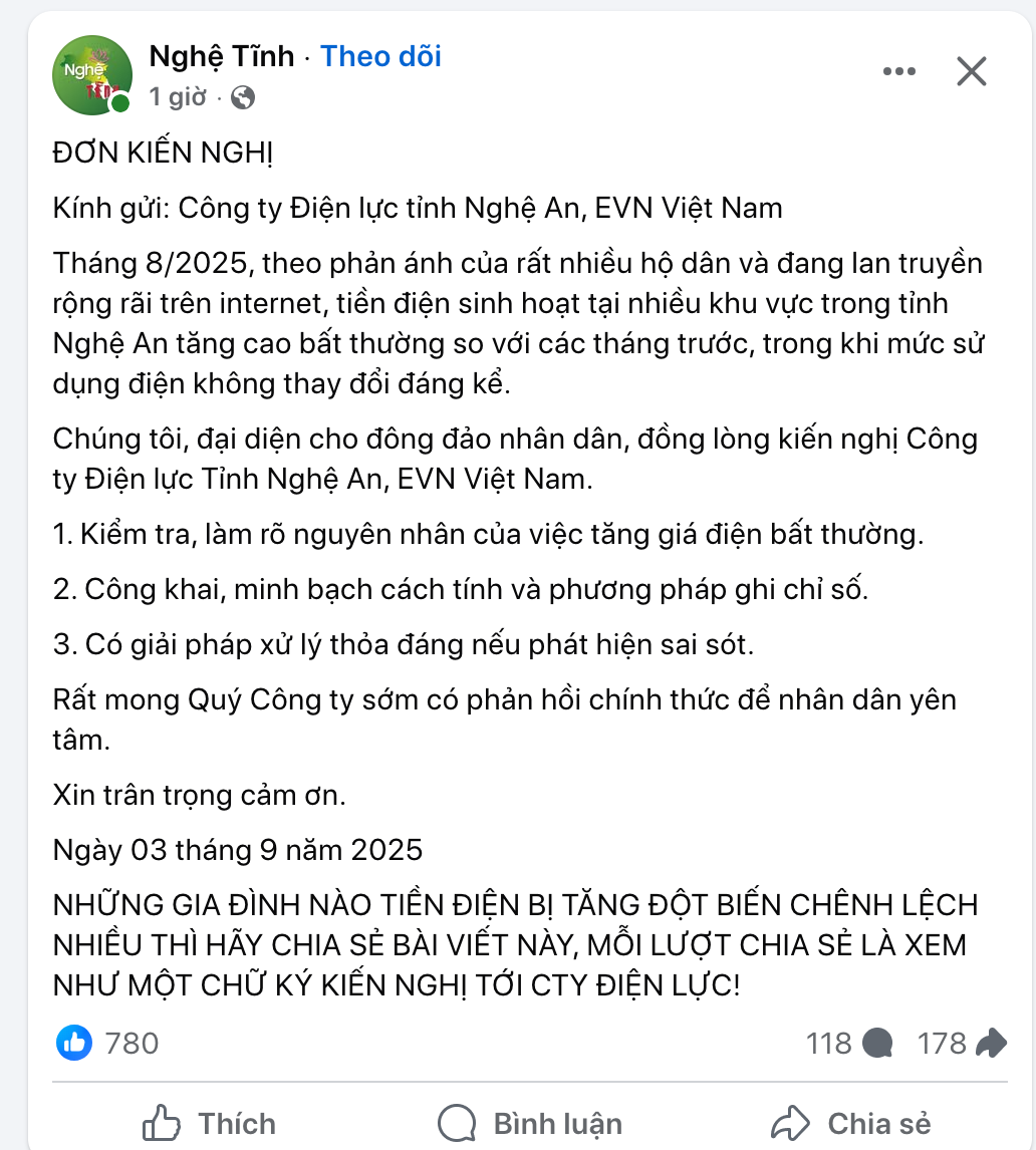Người dân Nghệ An, Hà Tĩnh "kêu trời" vì tiền điện tăng vọt giữa mùa mưa bão- Ảnh 2.