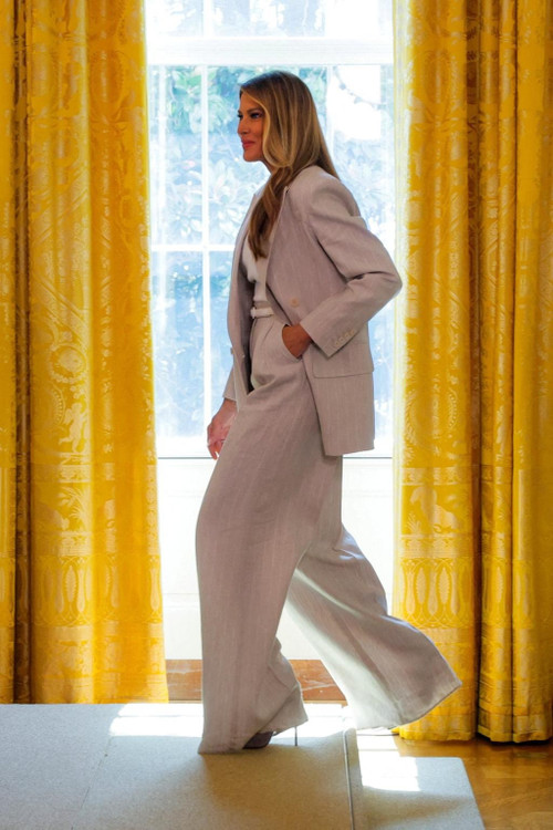 Phong cách quyền lực của bà Melania Trump- Ảnh 1.