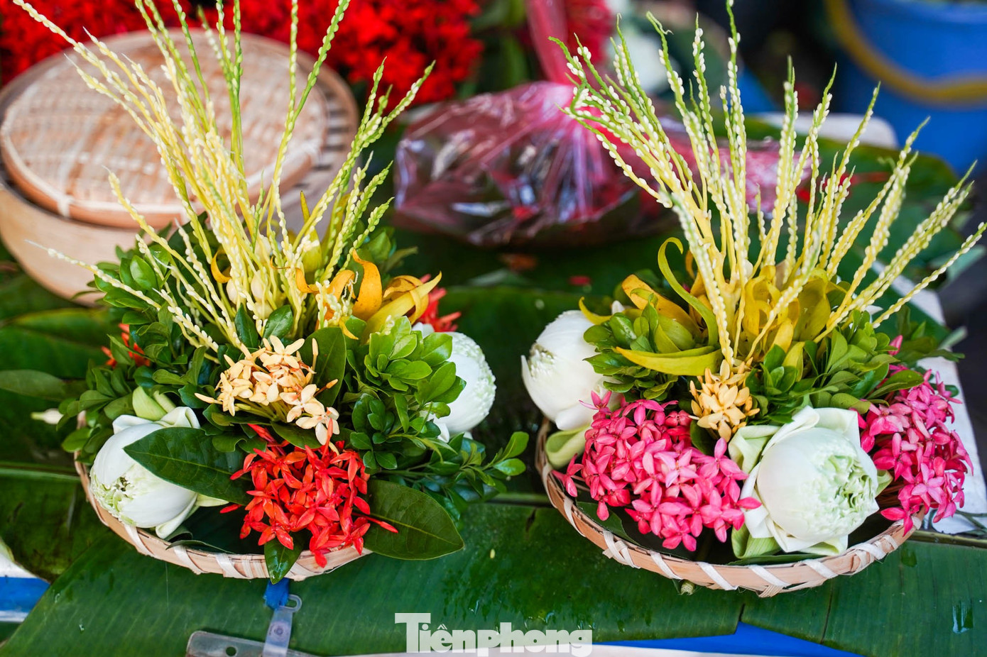 Chợ “nhà giàu” Hà Nội sáng Rằm tháng 7: Gà ngậm hoa hồng giá nửa triệu đồng một con- Ảnh 16.