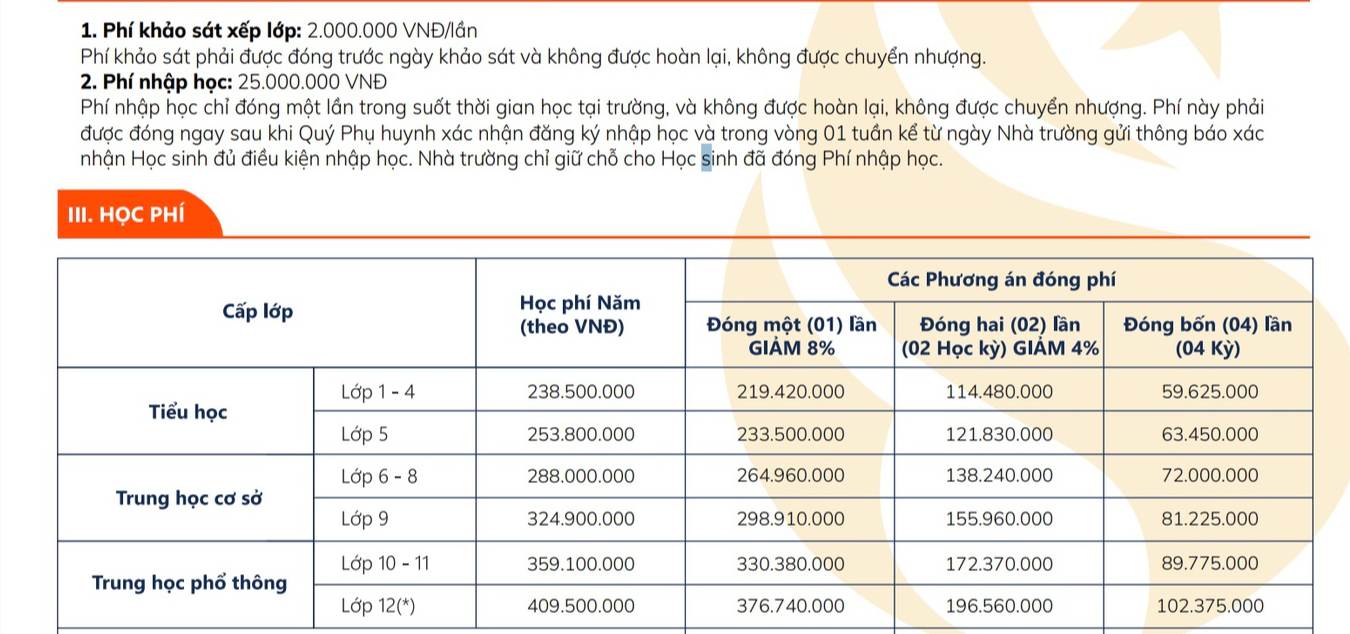 Soi học phí trường con trai của 