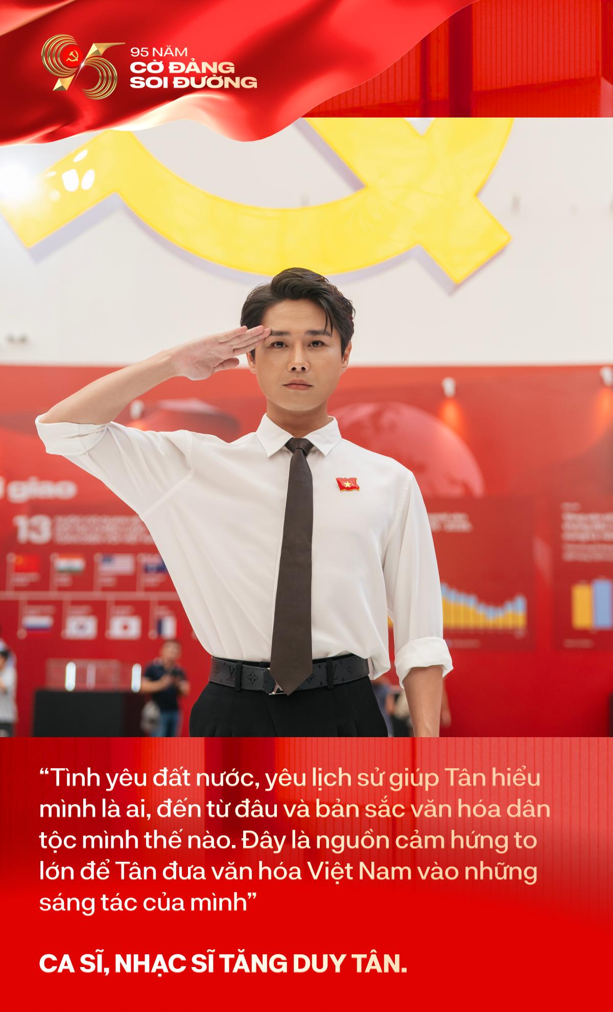 Hoàng Dũng lần đầu tìm hiểu lịch sử bằng công nghệ, Tăng Duy Tân chia sẻ về mạch nguồn sáng tạo tại triển lãm “95 năm Cờ Đảng soi đường”- Ảnh 4.