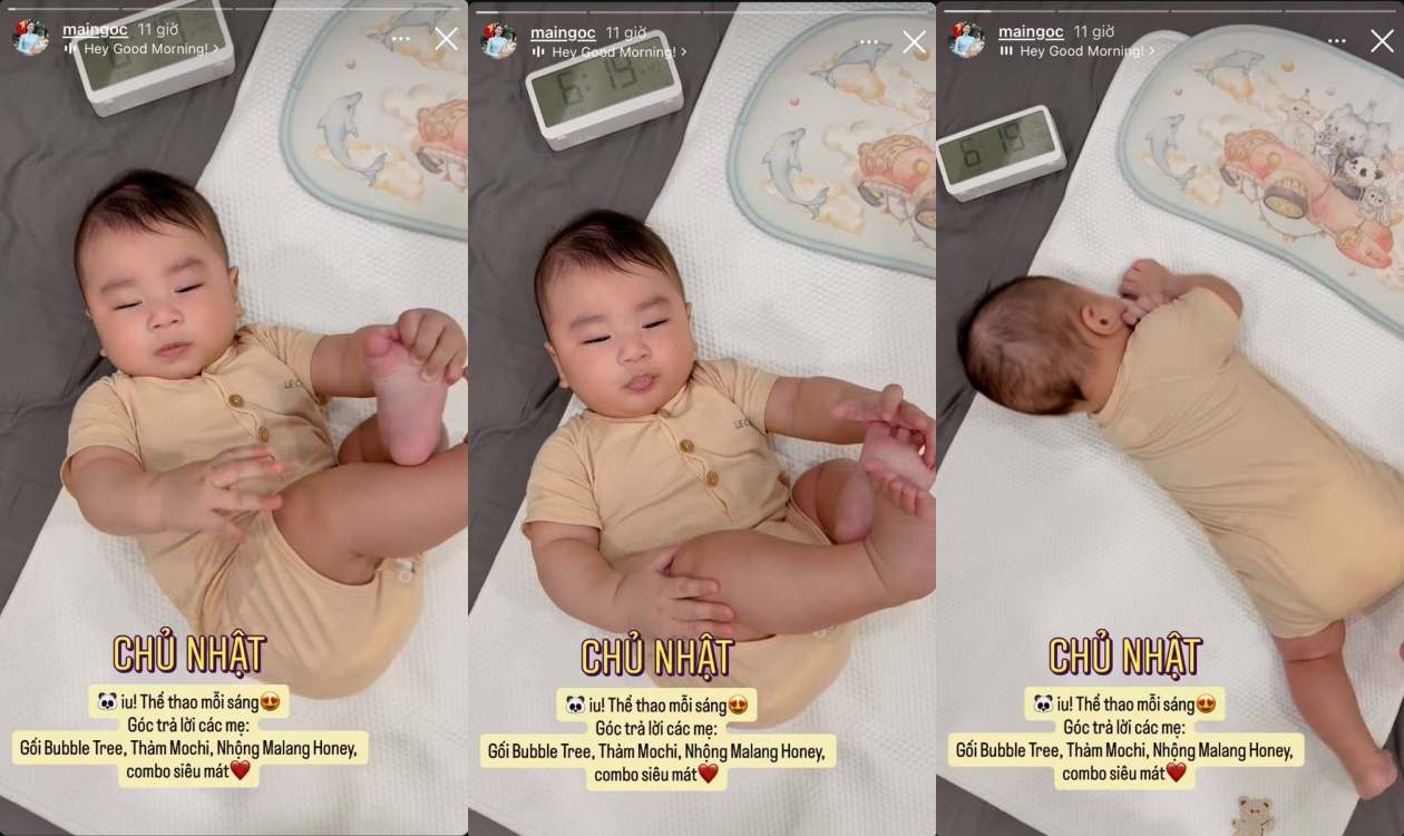 Cho con tập thể thao mỗi sáng, MC Mai Ngọc nhờ cậy tới 1 thứ siêu mát để khỏi lo mồ hôi- Ảnh 2.