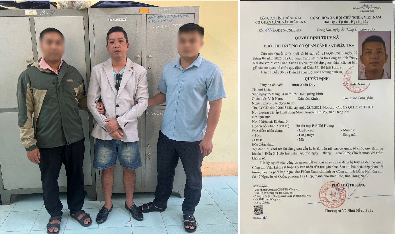 Bắt giữ th&agrave;nh c&ocirc;ng đối tượng Đinh Xu&acirc;n Duy- Ảnh 1.