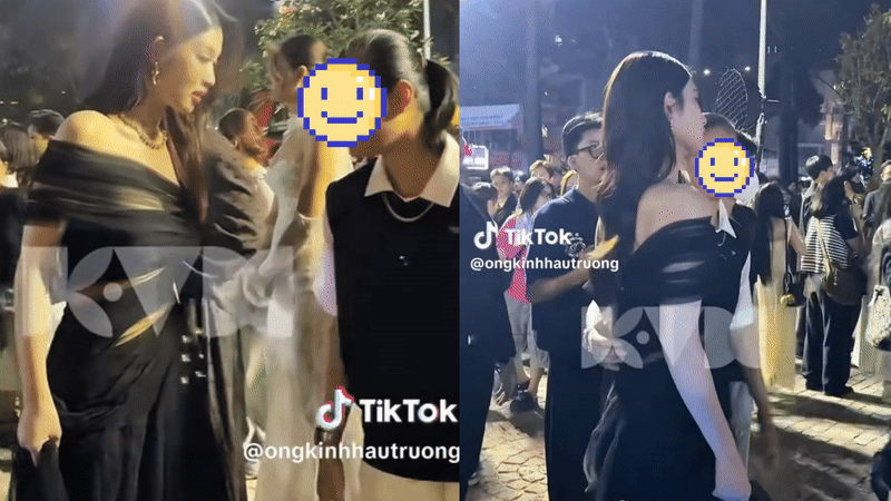 Hoa hậu Đo&agrave;n Thi&ecirc;n &Acirc;n hất tay fan nữ xin chụp ảnh c&ugrave;ng tại sự kiện?- Ảnh 1.