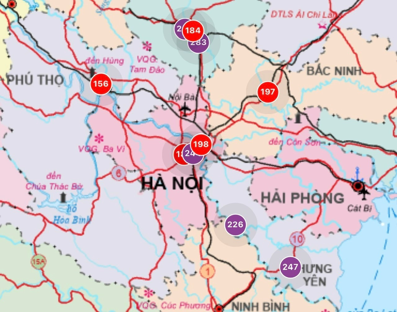 Ô nhiễm không khí lên ngưỡng tím, mở rộng ra Bắc Ninh, Phú Thọ