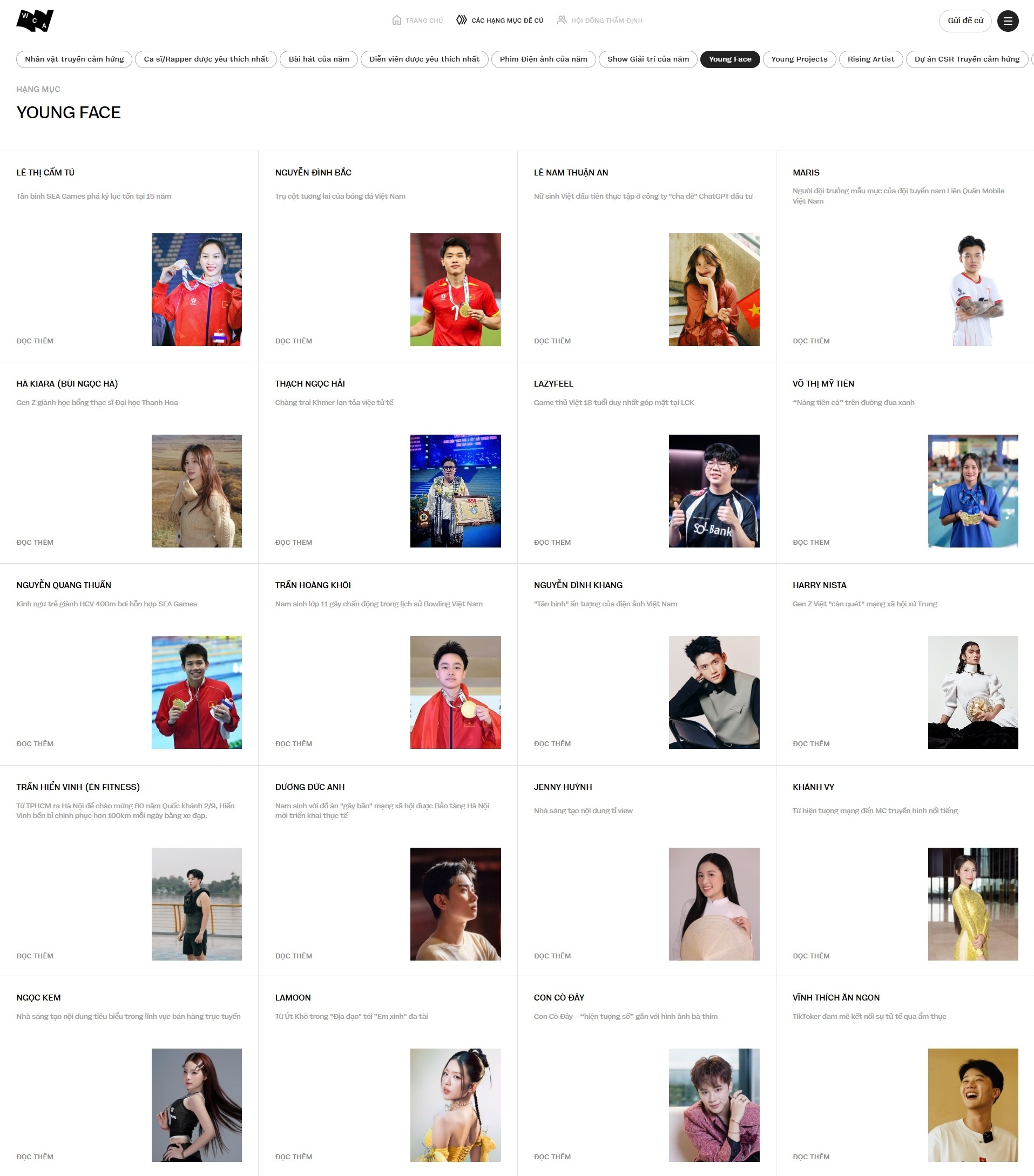 Cập nhật d&agrave;n Young Face được cộng đồng đề cử đến&nbsp; WeChoice Awards sau 2 ng&agrave;y mở cổng: C&oacute; nhiều c&aacute;i t&ecirc;n rất wow!- Ảnh 1.