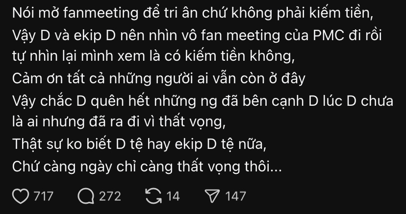 Dương Domic lên tiếng sau tin đồn ế vé: Không làm fanmeeting vì tiền- Ảnh 4. Dương Domic lên tiếng sau tin đồn ế vé: Không làm fanmeeting vì tiền- Ảnh 4.