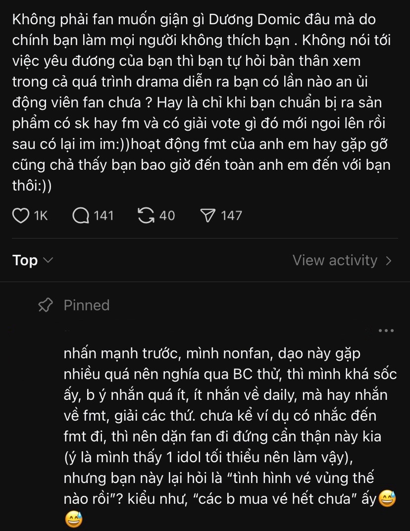 Dương Domic lên tiếng sau tin đồn ế vé: Không làm fanmeeting vì tiền- Ảnh 3. Dương Domic lên tiếng sau tin đồn ế vé: Không làm fanmeeting vì tiền- Ảnh 3.