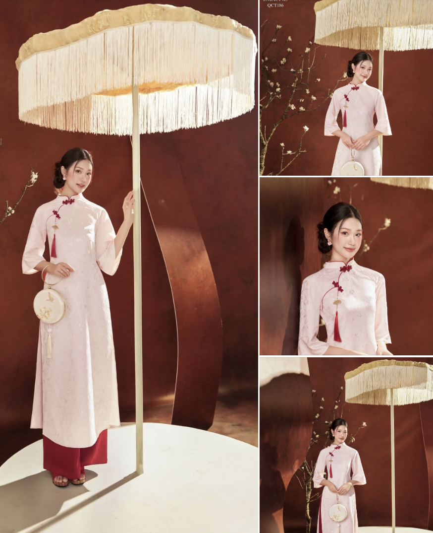 Do&atilde;n Hải My chụp tới 25 bộ &aacute;o d&agrave;i tết, xinh đẹp nết na nhưng vẫn bị netizen ch&ecirc; 