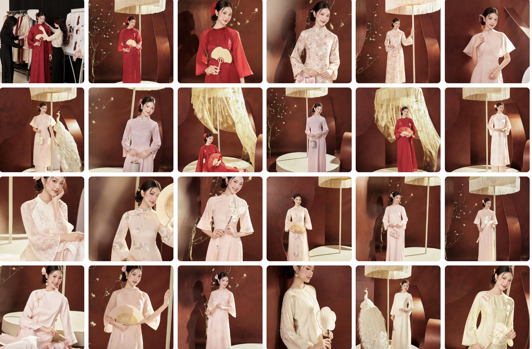 Do&atilde;n Hải My chụp tới 25 bộ &aacute;o d&agrave;i tết, xinh đẹp nết na nhưng vẫn bị netizen ch&ecirc; 